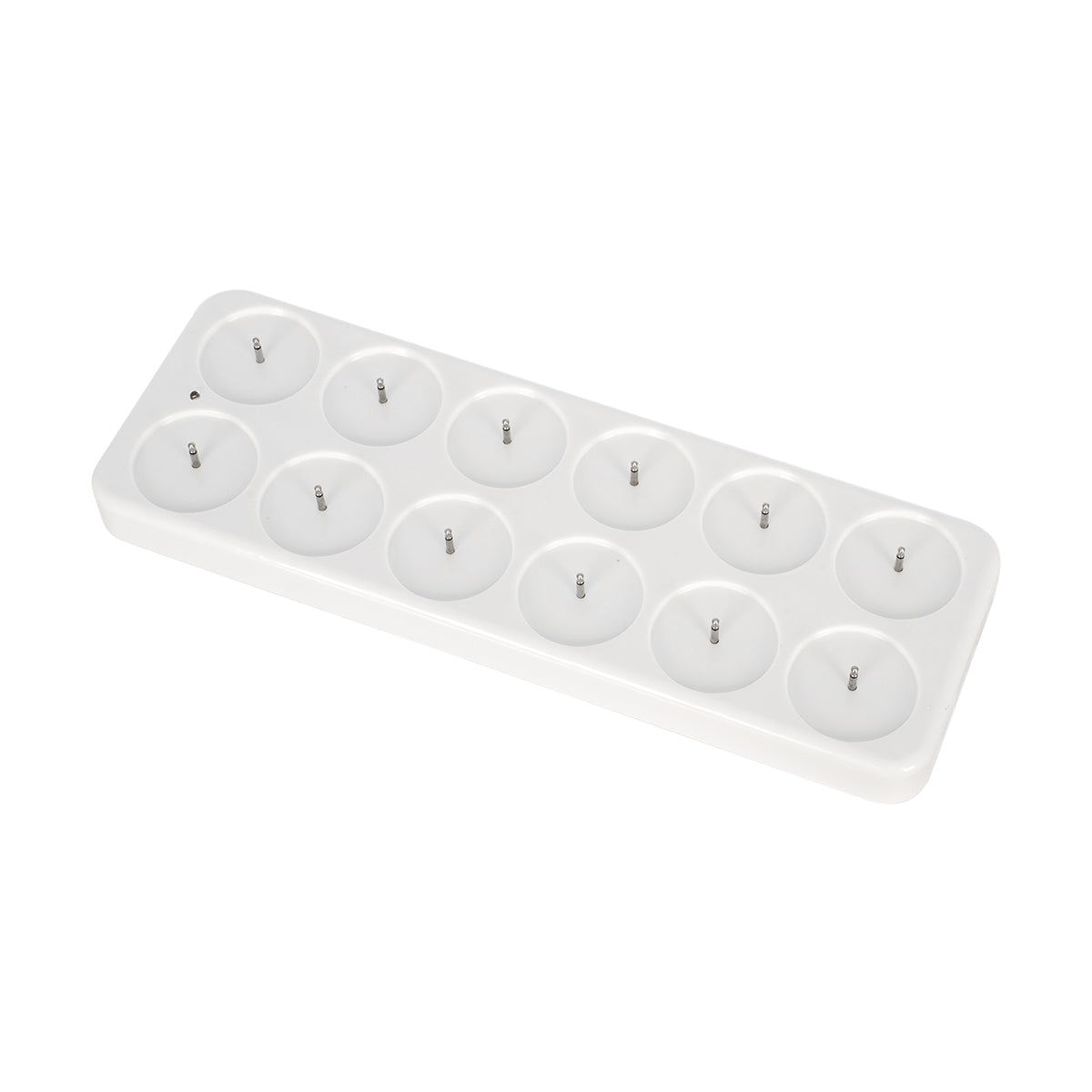 GLOBOSTAR® FIREFLAME 79565 Διακοσμητικά Κεράκια Ρεσώ με Εφέ Κινούμενης Φλόγας & Βάση Φόρτισης LED 0.2W 5lm 180° DC 1.2V με 12x Επαναφορτιζόμενες Μπαταρίες Ni-MH IP20 Θερμό Λευκό 2700K - Λευκό - Μ3.9 x Π3.9 x Υ4.9cm - Πακέτο 6 Τεμαχίων - 2 Χρόνια Εγγύηση