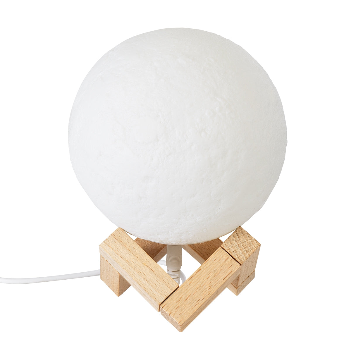 GloboStar® MOON 79606 Μοντέρνο Επιτραπέζιο Φωτιστικό Πορτατίφ LED 2W 120lm 360° DC 5V - Εναλλαγή Φωτισμού μέσω Τηλεχειριστηρίου - Dimmable - RGBW - Φ12 x Υ15 - Λευκό - ledmania.gr