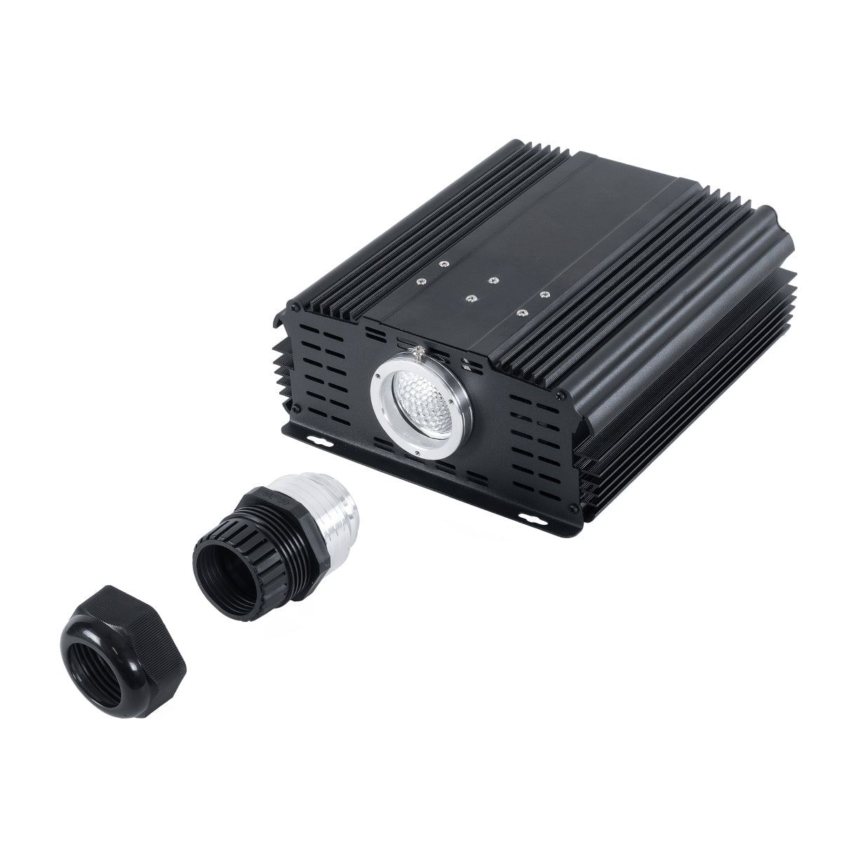 GloboStar® 79624 Μηχανή Οπτικής Ίνας Μονής Κεφαλής - Fiber Optic Light Machine Single Head LED 45W AC 220-240V με Ασύρματο Χειριστήριο RF 2.4Ghz Μ29 x Π20 x Υ8.5cm RGBW DMX512 - 2 Years Warranty - ledmania.gr