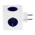 GloboStar® TRAVEL PowerCube PRO Certified 79629 Πολύπριζο 5 Θέσεων με 5 Πρίζες Ασφαλείας Childproof EU Schuko AC 220-240V Μ7.5 x Π11.5 x Υ7.5 - Λευκό με Μπλε - Max Load 3680W/16A - ledmania.gr