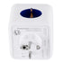 GloboStar® TRAVEL PowerCube PRO Certified 79629 Πολύπριζο 5 Θέσεων με 5 Πρίζες Ασφαλείας Childproof EU Schuko AC 220-240V Μ7.5 x Π11.5 x Υ7.5 - Λευκό με Μπλε - Max Load 3680W/16A - ledmania.gr