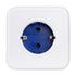GloboStar® TRAVEL PowerCube PRO Certified 79629 Πολύπριζο 5 Θέσεων με 5 Πρίζες Ασφαλείας Childproof EU Schuko AC 220-240V Μ7.5 x Π11.5 x Υ7.5 - Λευκό με Μπλε - Max Load 3680W/16A - ledmania.gr