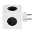GloboStar® TRAVEL PowerCube PRO Certified 79633 Πολύπριζο 6 Θέσεων με 4 Πρίζες Ασφαλείας Childproof EU Schuko AC 220-240V & 2 Πρίζες USB Max 2.1A/DC 5V Μ7.5 x Π11.5 x Υ7.5 - Λευκό με Γκρι - Max Load 3680W/16A - ledmania.gr