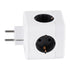 GloboStar® TRAVEL PowerCube PRO Certified 79633 Πολύπριζο 6 Θέσεων με 4 Πρίζες Ασφαλείας Childproof EU Schuko AC 220-240V & 2 Πρίζες USB Max 2.1A/DC 5V Μ7.5 x Π11.5 x Υ7.5 - Λευκό με Γκρι - Max Load 3680W/16A - ledmania.gr