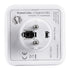 GloboStar® TRAVEL PowerCube PRO Certified 79633 Πολύπριζο 6 Θέσεων με 4 Πρίζες Ασφαλείας Childproof EU Schuko AC 220-240V & 2 Πρίζες USB Max 2.1A/DC 5V Μ7.5 x Π11.5 x Υ7.5 - Λευκό με Γκρι - Max Load 3680W/16A - ledmania.gr