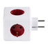 GloboStar® TRAVEL PowerCube PRO Certified 79634 Πολύπριζο 6 Θέσεων με 4 Πρίζες Ασφαλείας Childproof EU Schuko AC 220-240V & 2 Πρίζες USB Max 2.1A/DC 5V Μ7.5 x Π11.5 x Υ7.5 - Λευκό με Κόκκινο - Max Load 3680W/16A - ledmania.gr
