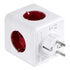 GloboStar® TRAVEL PowerCube PRO Certified 79634 Πολύπριζο 6 Θέσεων με 4 Πρίζες Ασφαλείας Childproof EU Schuko AC 220-240V & 2 Πρίζες USB Max 2.1A/DC 5V Μ7.5 x Π11.5 x Υ7.5 - Λευκό με Κόκκινο - Max Load 3680W/16A - ledmania.gr