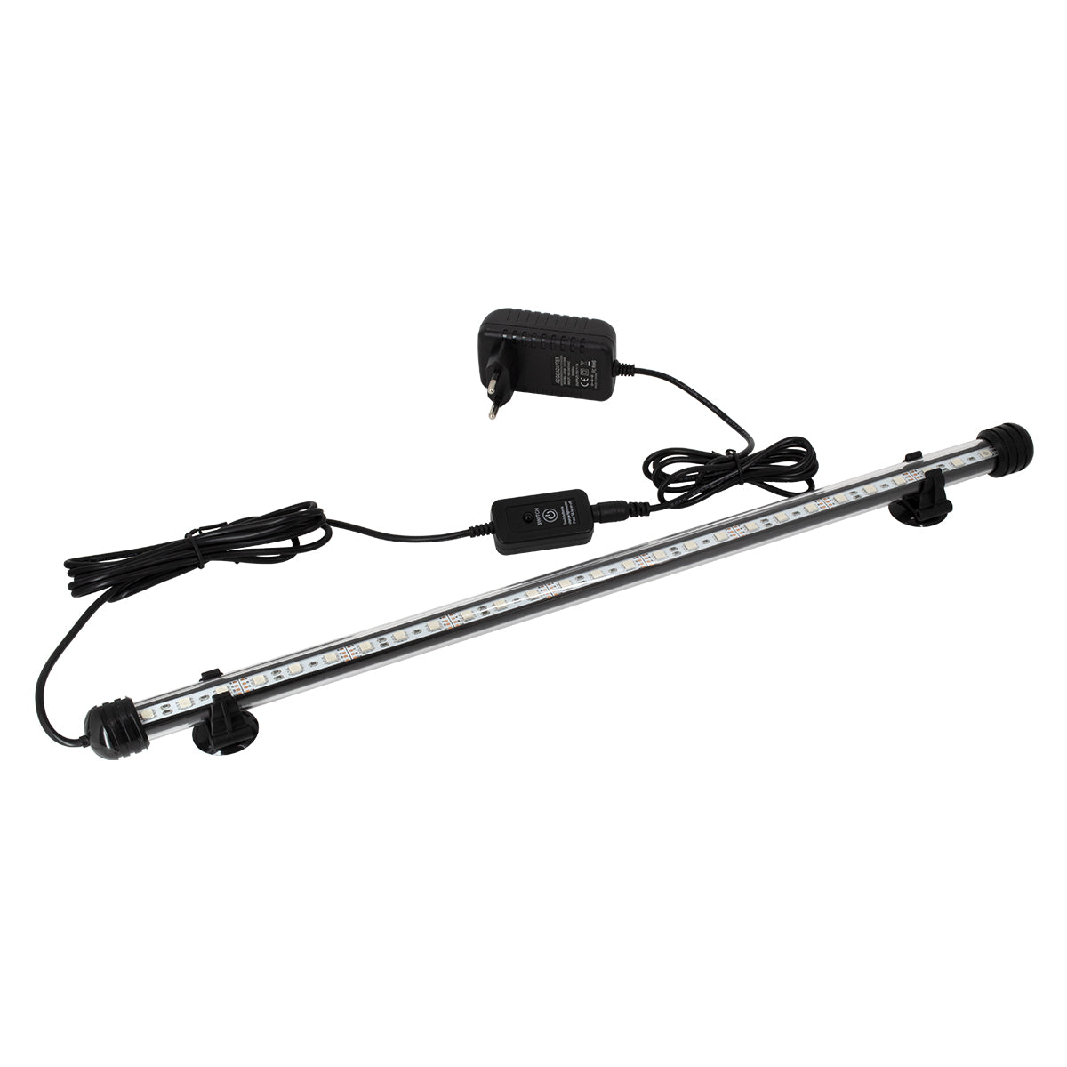 GLOBOSTAR® AQUARIUS 79673 Φωτιστικό Ενυδρείου με IR Ασύρματο Χειριστήριο LED 5.5W 275lm 180° AC 220-240V Αδιάβροχο IP68 Πολύχρωμο RGB Dimmable - Sanan SMD Chip - Μαύρο - Μ48 x Π2.5 x Υ2.5cm - 2 Χρόνια Εγγύηση
