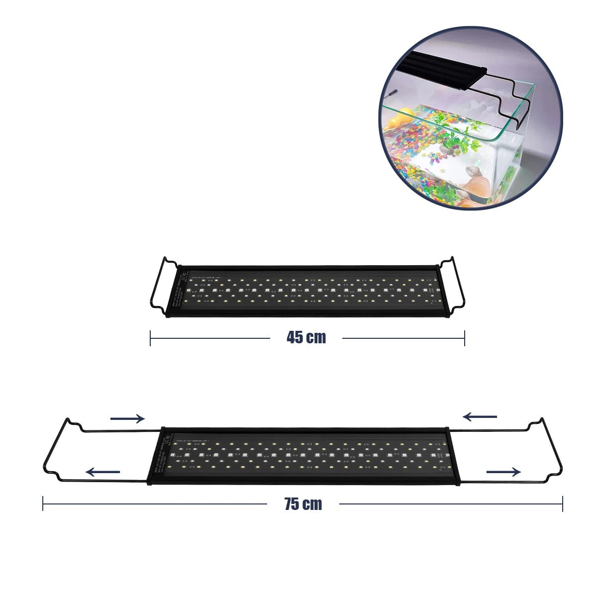 GLOBOSTAR® AQUARIUS 79679 Φωτιστικό Ενυδρείου με Ενσωματωμένο Χειριστήριο LED 16W 800lm 120° AC 220-240V Αδιάβροχο IP44 Πολύχρωμο RGBW Dimmable - Sanan SMD Chip - Μαύρο - Μ45 x Π11 x Υ3cm - 2 Χρόνια Εγγύηση - ledmania.gr