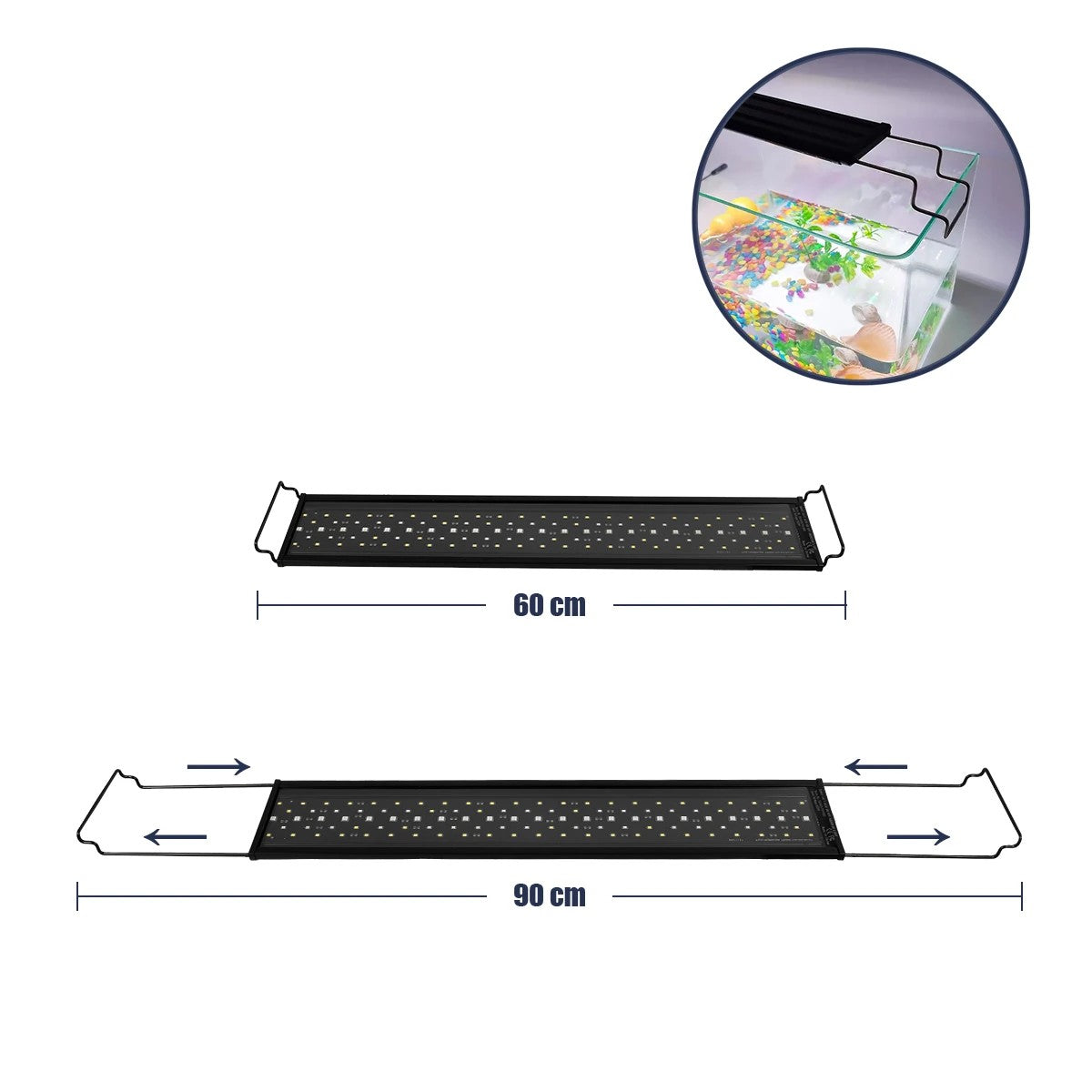 GLOBOSTAR® AQUARIUS 79680 Φωτιστικό Ενυδρείου με Ενσωματωμένο Χειριστήριο LED 19W 950lm 120° AC 220-240V Αδιάβροχο IP44 Πολύχρωμο RGBW Dimmable - Sanan SMD Chip - Μαύρο - Μ60 x Π11 x Υ3cm - 2 Χρόνια Εγγύηση - ledmania.gr