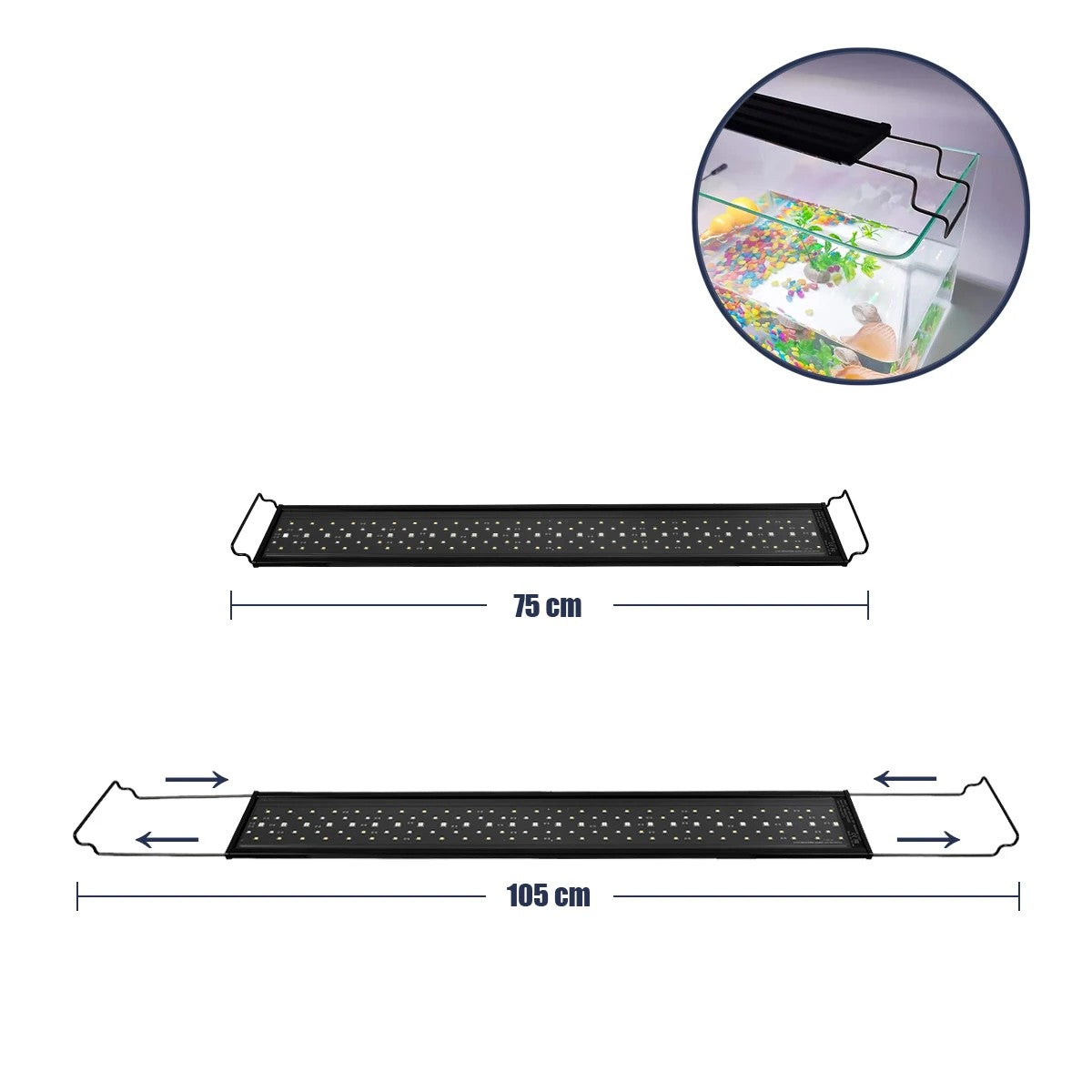 GLOBOSTAR® AQUARIUS 79681 Φωτιστικό Ενυδρείου με Ενσωματωμένο Χειριστήριο LED 22W 1100lm 120° AC 220-240V Αδιάβροχο IP44 Πολύχρωμο RGBW Dimmable - Sanan SMD Chip - Μαύρο - Μ75 x Π11 x Υ3cm - 2 Χρόνια Εγγύηση - ledmania.gr