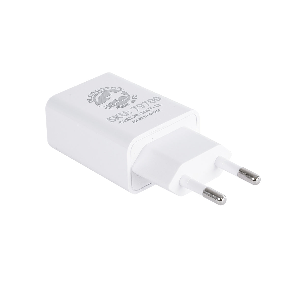 GloboStar® 79708 Φορτιστής Πρίζας Charger 1x Type-A USB Port DC 5V 1A Max 5W - ledmania.gr