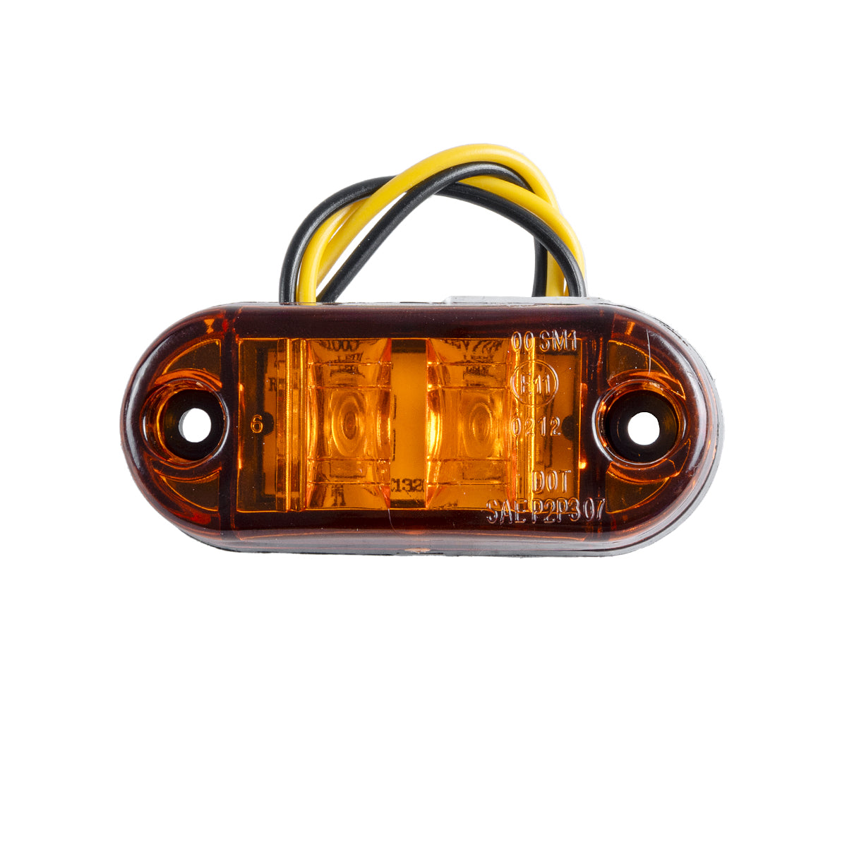 GloboStar® 79908 Πλευρικά Φώτα Όγκου Φορτηγών LED 2xSMD2835 DC 10-30V 2W 134lm IP66 Πορτοκαλί - Μ6.5 x W3 x H1.8cm - ledmania.gr