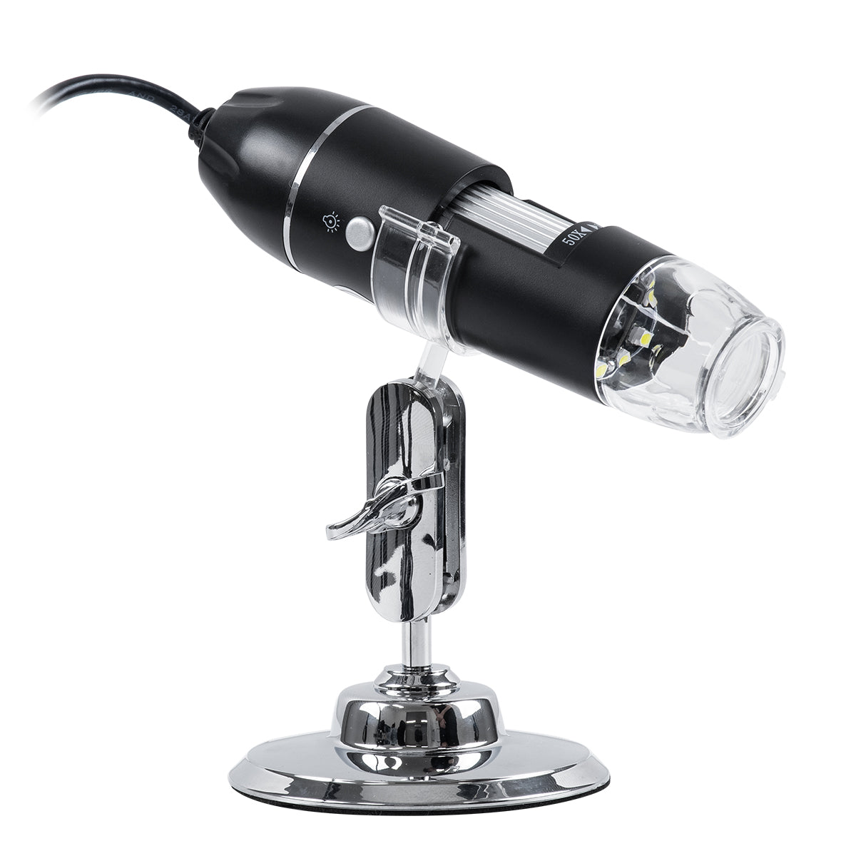 GLOBOSTAR® MICROCAM 79995 Ψηφιακό Ηλεκτρονικό Μικροσκόπιο / Κάμερα 2MP 1600x1200px με x1000 Zoom Mode & 8 LED DC 5V με USB-C IP20 - Μ3.5 x Π3.5 x Υ12cm - 2 Χρόνια Εγγύηση
