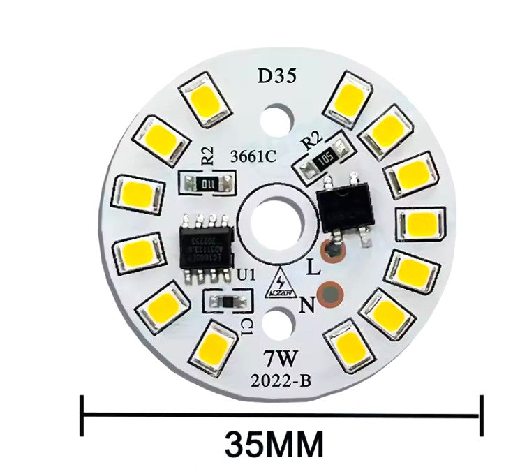 Πάνελ φωτισμού υψηλής τάσης 7W-220V με καλώδιο σύνδεσης LED DIY χωρίς οδηγό-Ζεστό Λευκο