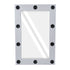 GloboStar® MAKEUP MIRROR-60x90-3 Μοντέρνος Καθρέπτης Μακιγιάζ με Πλαίσιο Φυσικού Ξύλου με Διακόπτη On/Off 10 x E27 AC220-240V - Μ60 x Π7 x Υ90cm - Γκρι Τσιμέντου - ledmania.gr