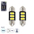 GloboStar® 81301-B Λάμπες Αυτοκινήτου LED 31mm FESTOON - C5W 3xSMD5630 1.5W 225lm 120° DC 12-16V IP20 Μ3.1 x Π0.9 x Υ0.9cm Ψυχρό Λευκό 6000K - Σετ 2 Τεμαχίων σε Blister - ledmania.gr