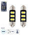 GLOBOSTAR® C5W 81302-B Σωληνωτή Λάμπα C5W 36mm LED 0.4W/0.8W 60lm/120lm 120° DC 12V IP20 Ψυχρό Λευκό 6000K - 3 x Epistar SMD5630 Chip - Μ3.6 x Π0.9 x Υ0.9cm - Πακέτο Blister 2 Τεμαχίων - 1 Χρόνο Εγγύηση - ledmania.gr