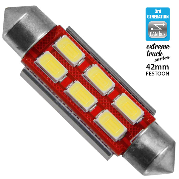 Σωληνωτός LED Extreme Truck Series Can-Bus 3ης Γενιάς 42mm 4.5w 24V Ψυχρό Λευκό 6000k GloboStar 81344 - ledmania.gr