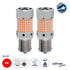 GloboStar® 81478-B Λάμπες Αυτοκινήτου LED 1156 - BA15S - P21W 3rd Generation Can-Bus Extreme Series 150xSMD2016 28W 2240lm 360° DC 12-16V IP20 Φ2.1 x Υ5.5cm Κόκκινο - Σετ 2 Τεμαχίων σε Box - ledmania.gr