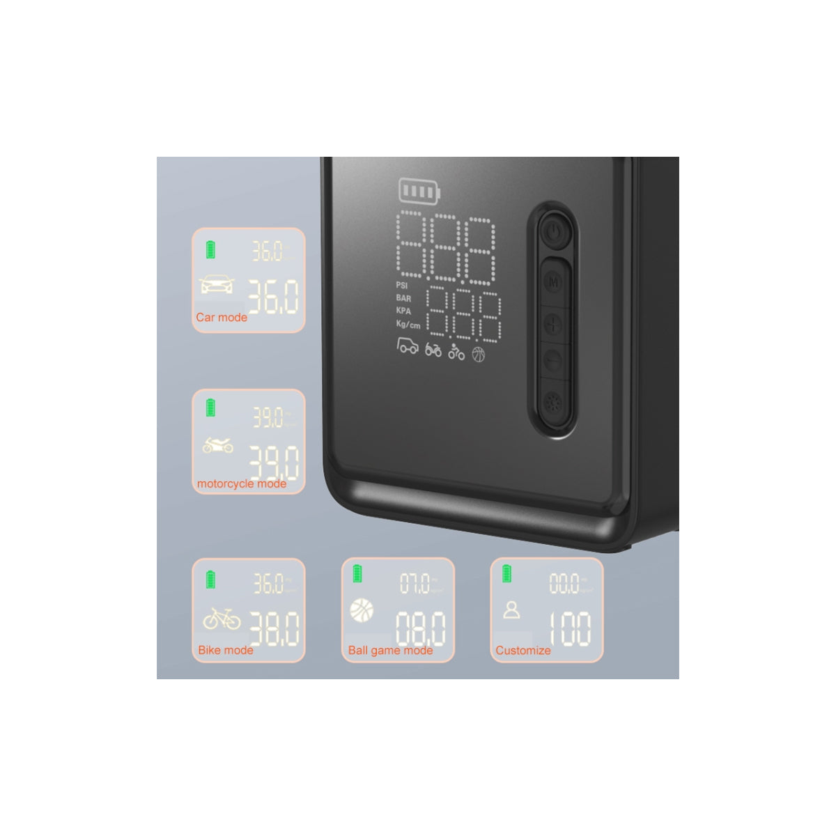 GloboStar® 81490 Φορητή Επαναφορτιζόμενη Ψηφιακή Τρόμπα - Κομπρέσορας Αέρος Αυτοκινήτου & Μοτοσυκλέτας - με Οθόνη LCD & Ενσωματωμένη Επαναφορτιζόμενη Μπαταρία Λιθίου 7800 mAh - Πίεση Αέρος Max 150 PSI - 5 Προγράμματα - Φακό LED - Power Bank με έξοδο US... - ledmania.gr