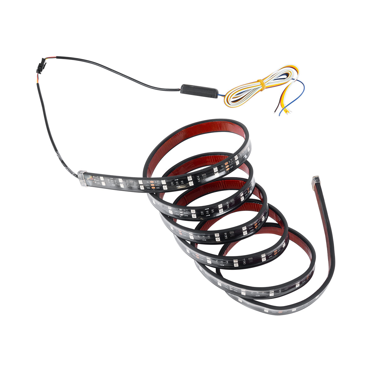 GloboStar® 81736 Car Backlit LED Strip Εύκαμπτη Ταινία 240cm Σήμανσης DRL Αυτοκινήτου με Ασύρματο Χειριστήριο IR LED SMD 5050 14W DC 9-30V Αδιάβροχη IP65 RGB - 2 Χρόνια Εγγύηση - ledmania.gr