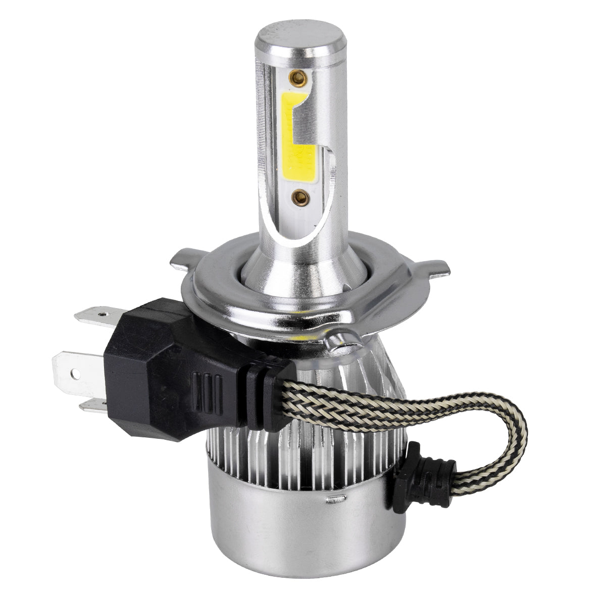 GLOBOSTAR® LEDKITC6 82002 Λάμπα H4 LED 24W/48W 3600lm/7200lm 360° DC 12-24V Αδιάβροχο IP65 Ψυχρό Λευκό 6000K - CREE COB Chip - Μ3.5 x Π3.5 x Υ9.5cm - Πακέτο 2 Τεμαχίων - 1 Χρόνο Εγγύηση - ledmania.gr