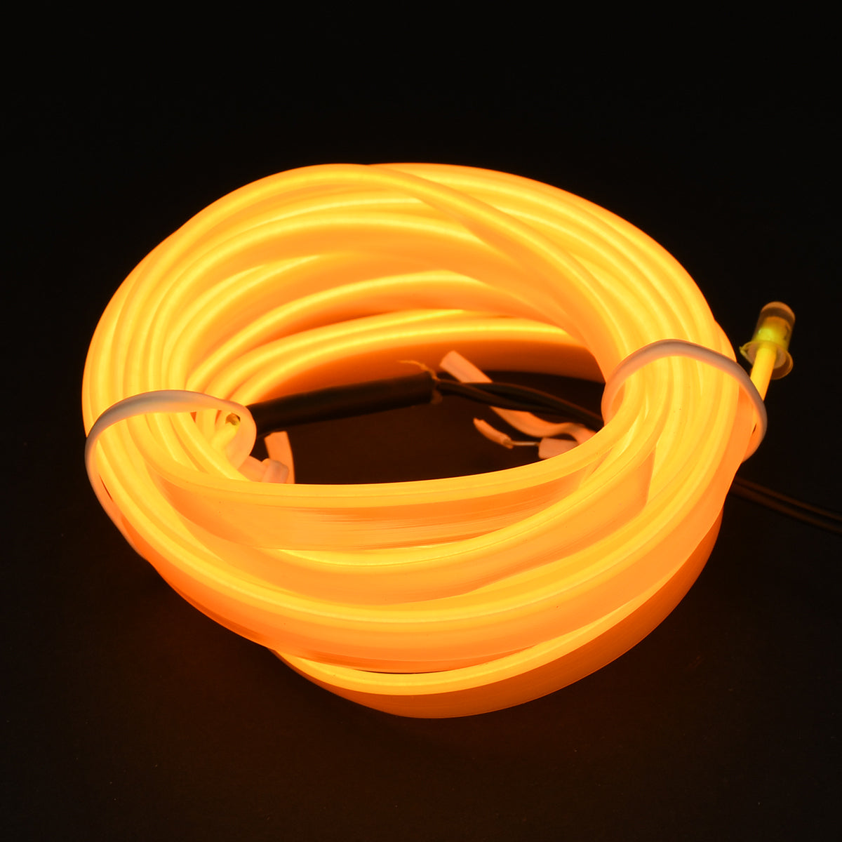 GloboStar® 82208 TUBE 360° Degree Διακοσμητική EL-Wire Neon Αυτοκινήτου Κορδόνι ΣΕΤ 3m 1W/3m 30lm/m 360° DC 12V με Βύσμα Αναπτήρα Αυτοκινήτου Αδιάβροχη IP68 Κίτρινο - ledmania.gr