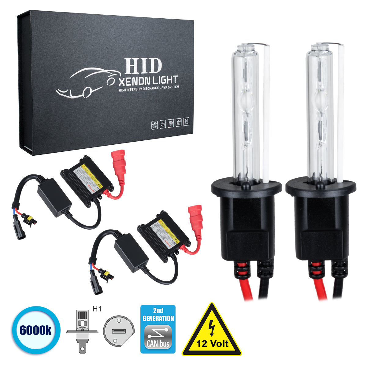 GloboStar® 84100 H1 CB Line KIT Βασικού Φωτισμού Αυτοκινήτου & Μοτοσυκλέτας 2nd Generation Can-Bus Series XENON 70W 6400lm DC 9-16V Αδιάβροχο IP65 Ψυχρό Λευκό 6000K - ledmania.gr