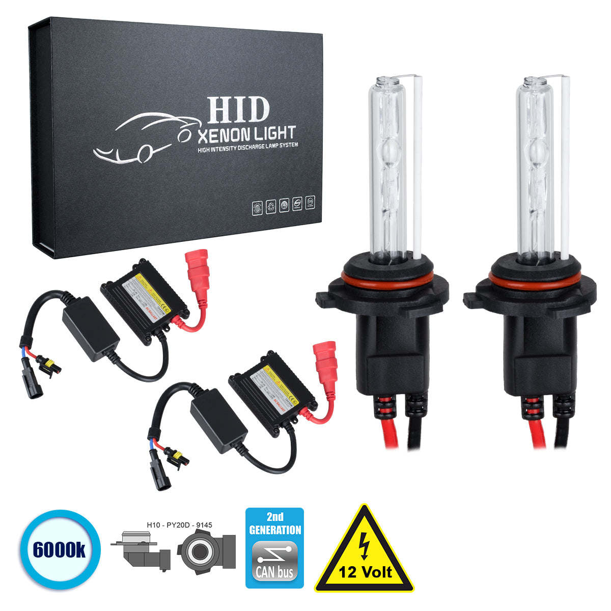 GloboStar® 84106 H10 CB Line KIT Βασικού Φωτισμού Αυτοκινήτου & Μοτοσυκλέτας 2nd Generation Can-Bus Series XENON 70W 6400lm DC 9-16V Αδιάβροχο IP65 Ψυχρό Λευκό 6000K - ledmania.gr