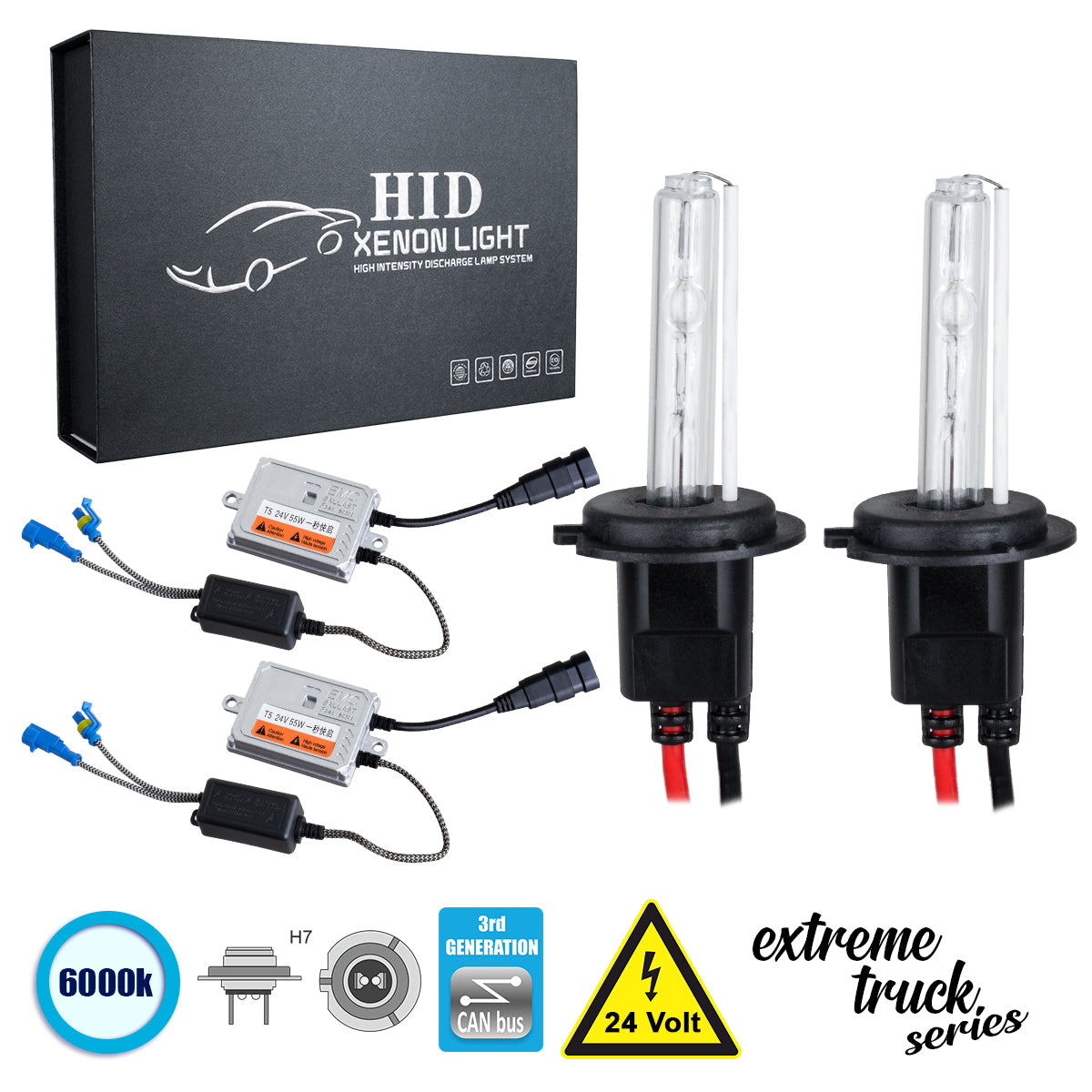 GloboStar® 84125 H7 XCB Line KIT Βασικού Φωτισμού Φορτηγού 3rd Generation Can-Bus Extreme Truck Series XENON 110W 10350lm DC 24V Αδιάβροχο IP65 Ψυχρό Λευκό 6000K - ledmania.gr