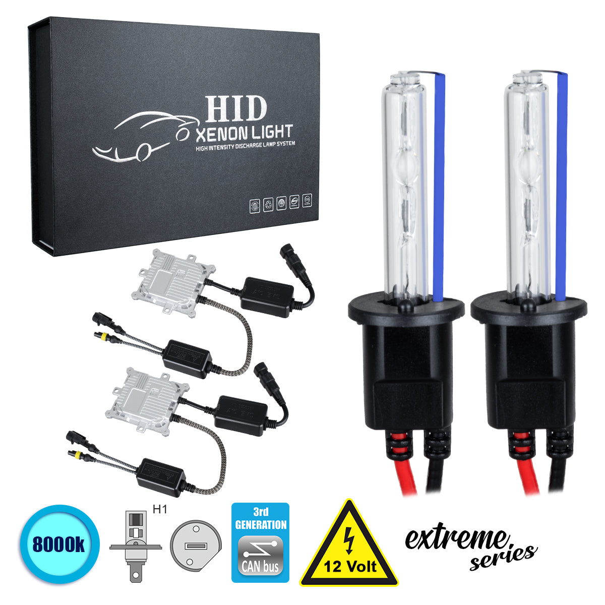 GloboStar® 84155 H1 XCB Line KIT Βασικού Φωτισμού Αυτοκινήτου & Μοτοσυκλέτας 3rd Generation Can-Bus Extreme Series XENON 110W 10350lm DC 9-16V Αδιάβροχο IP65 Ψυχρό Λευκό 8000K - ledmania.gr