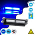 GloboStar® 85114 PRO Series Μπάρα Σήμανσης με Βεντούζες για Παρμπρίζ Οχήματος Αστυνομίας για Αυτοκίνητα & Φορτηγά 13 Προγραμμάτων Φωτισμού STROBE LED CREE CXB COB 18W DC 10-30V IP20 Μπλε