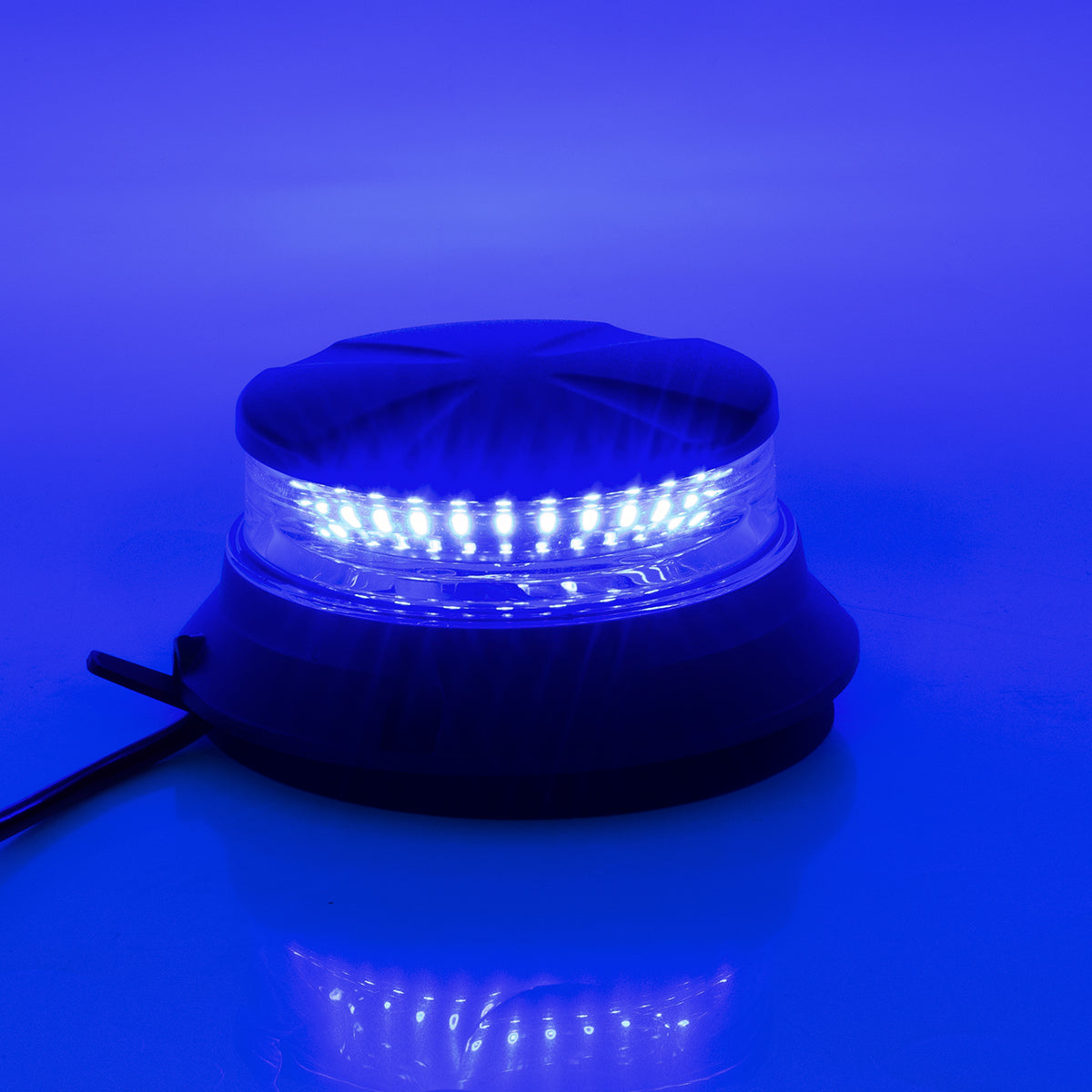 GloboStar® 85170 PRO Series Φάρος Σήμανσης Οχήματος Αστυνομίας για Αυτοκίνητα & Φορτηγά 6 Προγραμμάτων Φωτισμού STROBE LED SMD 3030 48W DC 10-30V Αδιάβροχος IP66 Μπλε - ledmania.gr