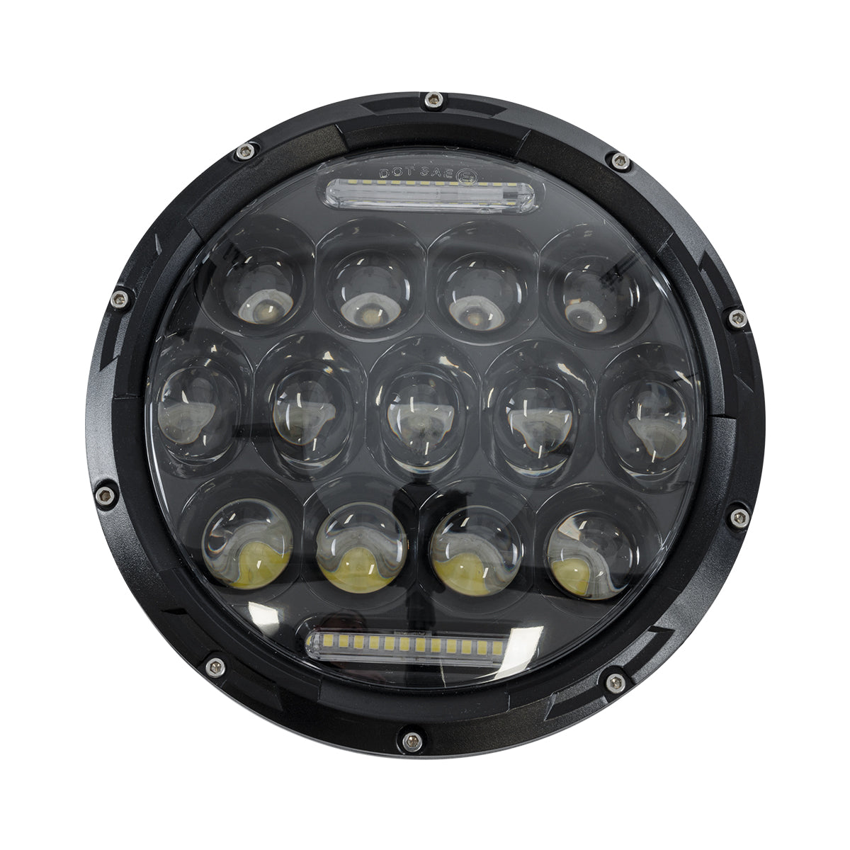 GloboStar® 85417 Σετ 2 x Φανάρια JEEP WRANGLER 7'' Ιντσών Βασικού Φωτισμού H/L με Ring Light DRL & Φλας LED CREE CXB COB 75W 12000lm DC 10-30V Αδιάβροχα IP67 Ψυχρό Λευκό 6000K - ledmania.gr