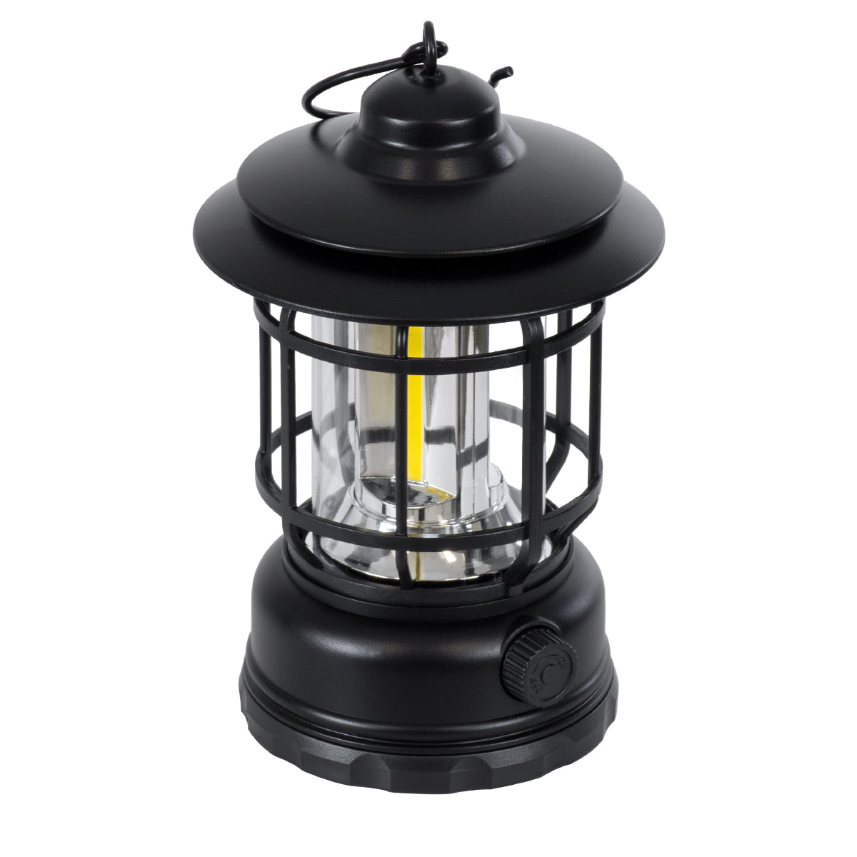 GloboStar® 85692 Αυτόνομο Επαναφορτιζόμενο Φανάρι Camping LED 5W USB 2.0 με Επαναφορτιζόμενη Μπαταρία 1 x 18650 2000mAh Li-ion - IP20 - Dimmable - Μαύρο με Διάφανο Γυαλί - Θερμό Λευκό 3000K Φ12 x Υ17cm - ledmania.gr