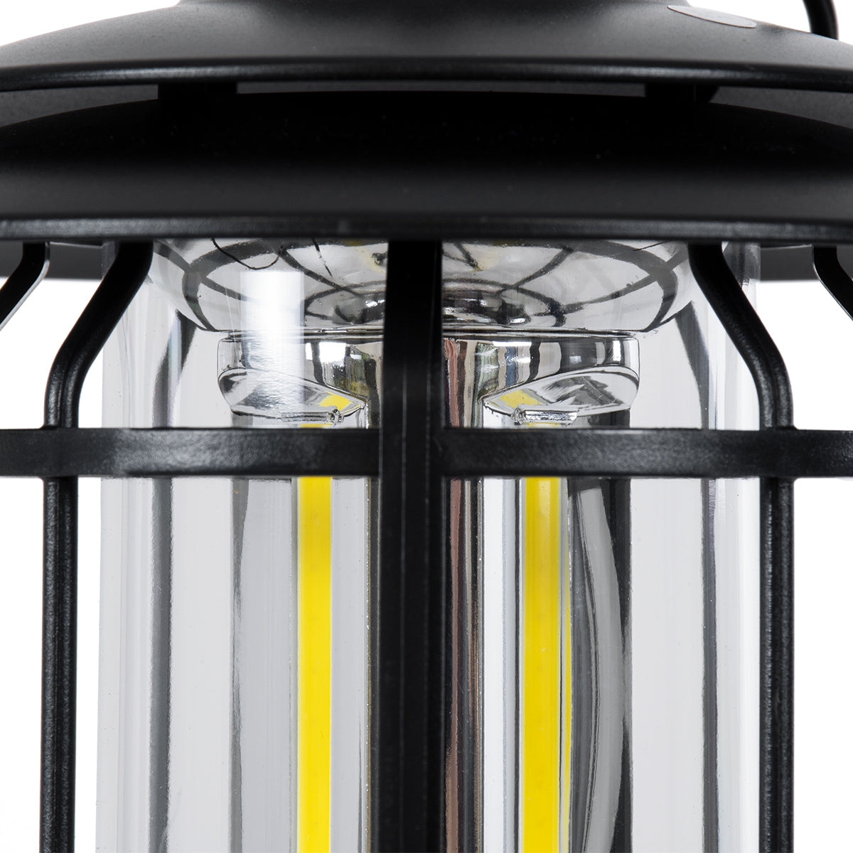 GloboStar® 85692 Αυτόνομο Επαναφορτιζόμενο Φανάρι Camping LED 5W USB 2.0 με Επαναφορτιζόμενη Μπαταρία 1 x 18650 2000mAh Li-ion - IP20 - Dimmable - Μαύρο με Διάφανο Γυαλί - Θερμό Λευκό 3000K Φ12 x Υ17cm - ledmania.gr