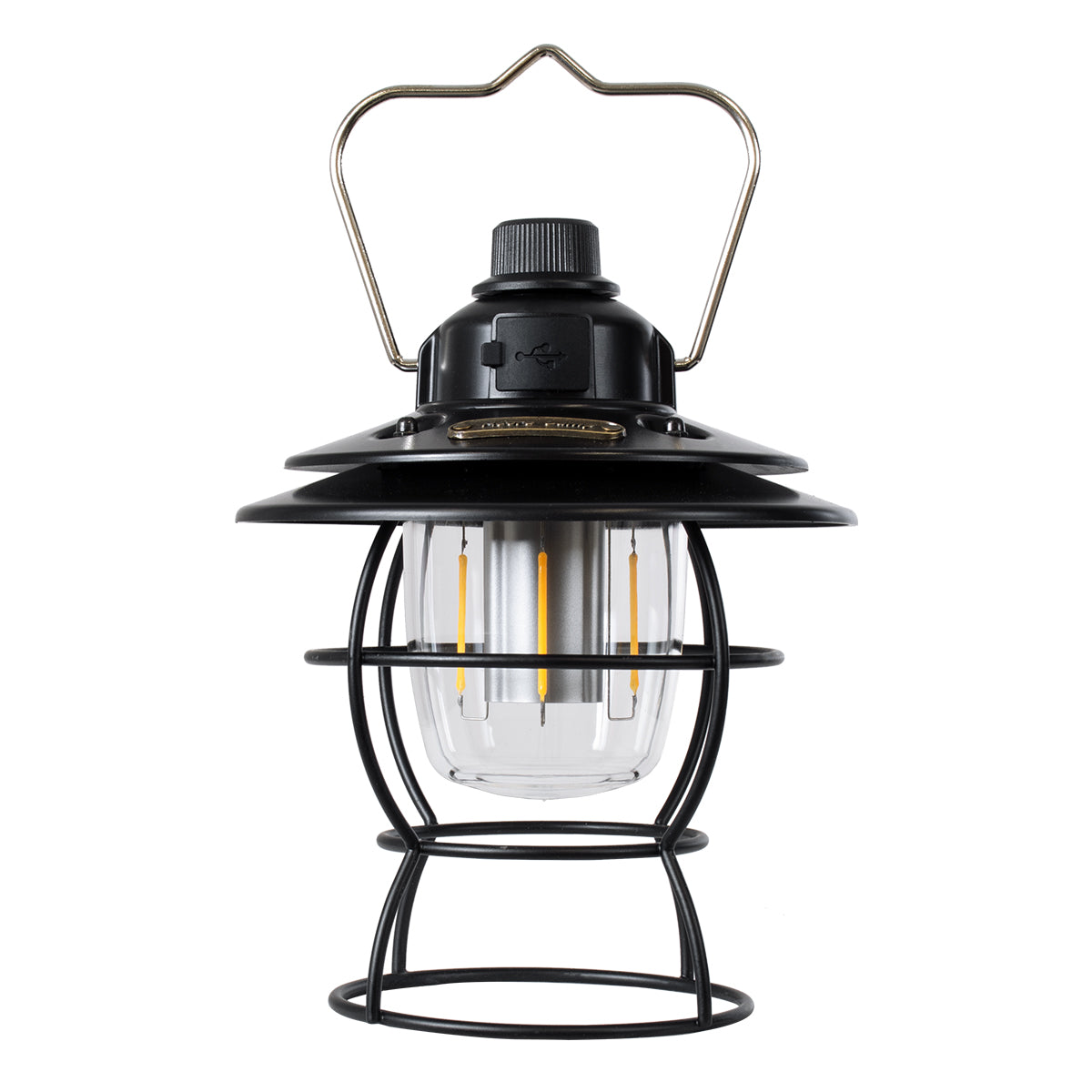 GloboStar® 85695 Αυτόνομο Φανάρι Camping LED 4W USB 2.0 με Επαναφορτιζόμενη Μπαταρία 1 x 18650 2000mAh Li-ion Power Bank IP20 Dimmable Μαύρο με Διάφανο Γυαλί CCT Εναλλαγή Φωτισμού μέσω On/Off All In One Ψυχρό 6000K+Φυσικό 4500K+Θερμό 2700K Φ13.5 x Υ17.5cm - ledmania.gr