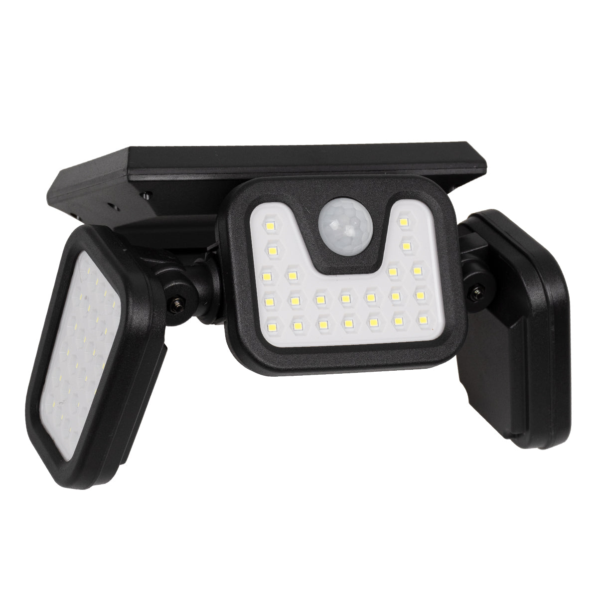 GloboStar® 85713 Αυτόνομος Ηλιακός Προβολέας με Τρεις Περιστρεφόμενες Κεφαλές LED SMD 2835 40W 2000lm με Ενσωματωμένη Μπαταρία 2400mAh - Φωτοβολταϊκό Πάνελ με Αισθητήρα Ημέρας-Νύχτας - PIR Αισθητήρα Κίνησης Αδιάβροχο IP65 Ψυχρό Λευκό 6000K - ledmania.gr