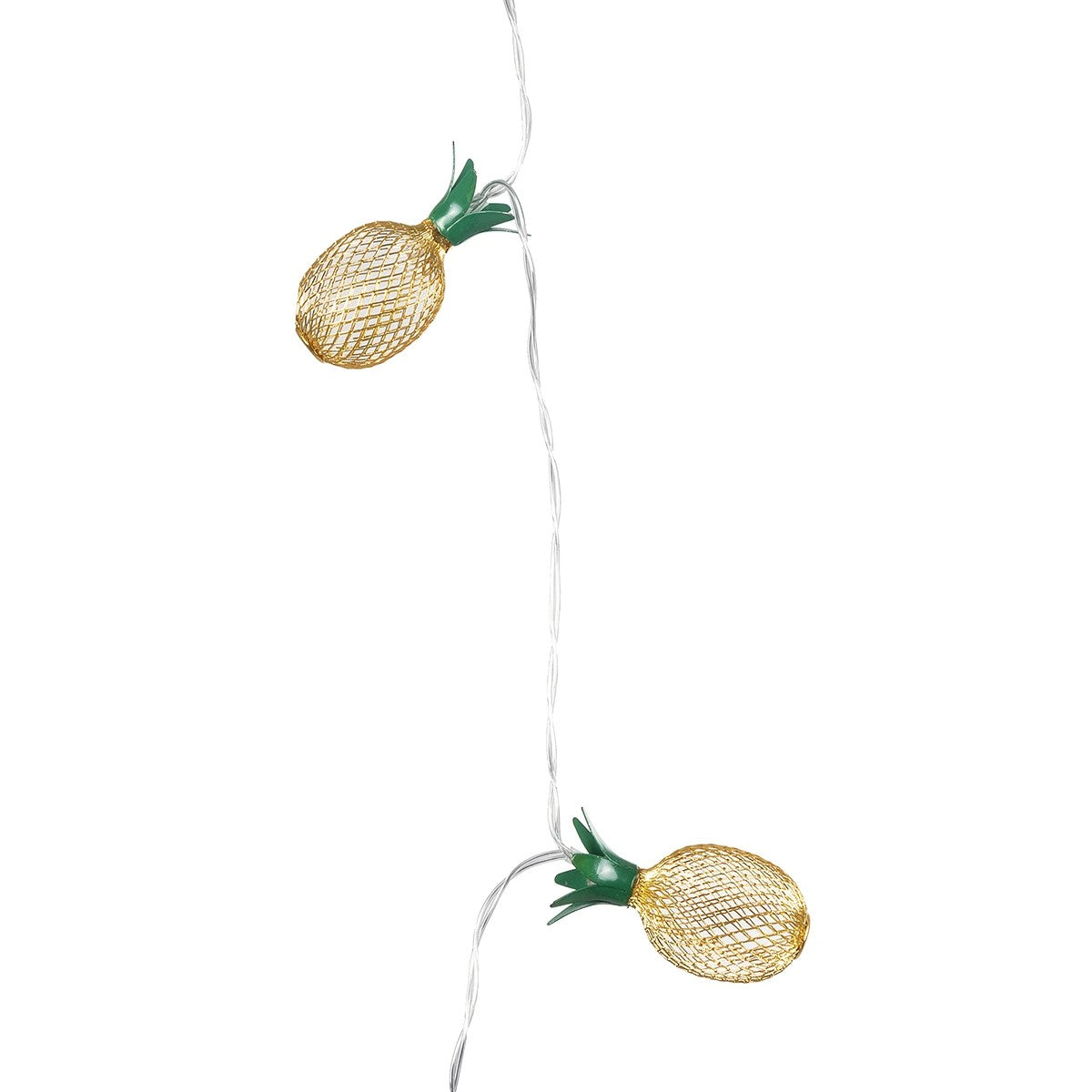 GloboStar® 85806 Διακοσμητική Γιρλάντα Pineapple Lamp 2 Μέτρα με Διακόπτη On/Off - 10 LED 1W με Μπαταρίες 2xAA & Διάφανο Καλώδιο IP44 Θερμό Λευκό 3000K Μ2m - ledmania.gr