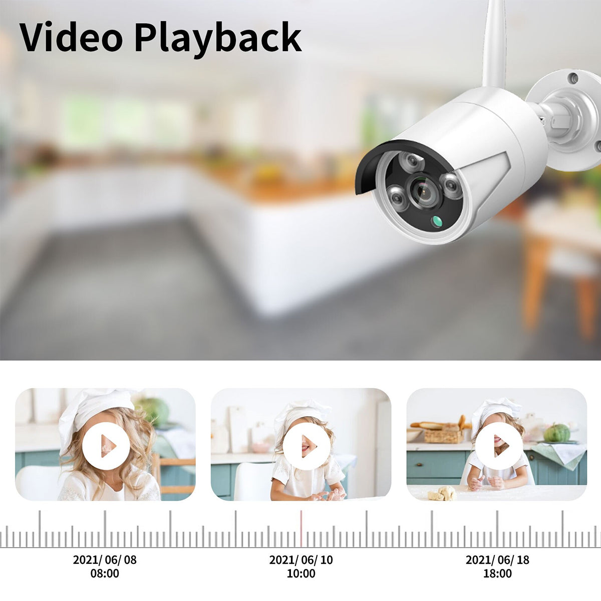 GloboStar® 86038 Ασύρματο Καταγραφικό με 8 x Camera 2MP 1080P WiFi  150° Μοιρών - Αδιάβροχο IP66 - Νυχτερινή Όραση με LED IR - Μονή Κατέυθυνση Ομιλίας - Ανιχνευτή Κίνησης - Νυχτερινή Λήψη - Λευκό - ledmania.gr