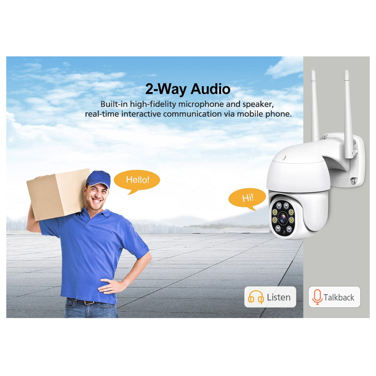 GloboStar® 86039 Ασύρματο Καταγραφικό με 4 x Camera 2MP 1080P WiFi  360° Μοιρών - Αδιάβροχο IP66 - Νυχτερινή Όραση με LED IR - Διπλή Κατέυθυνση Ομιλίας - Ανιχνευτή Κίνησης - Νυχτερινή Λήψη - Λευκό - ledmania.gr
