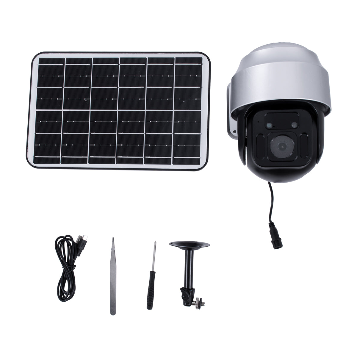 GloboStar® 86054 Αυτόνομη Ηλιακή Camera 1080P 2MP 4G SIM CARD WiFi 150° Μπαταρία 3200mAh Φωτοβολταϊκό Πάνελ Διπλή Κατέυθυνση Ομιλίας Αδιάβροχη IP66 Ψυχρό Λευκό 6000K - Ασημί - ledmania.gr