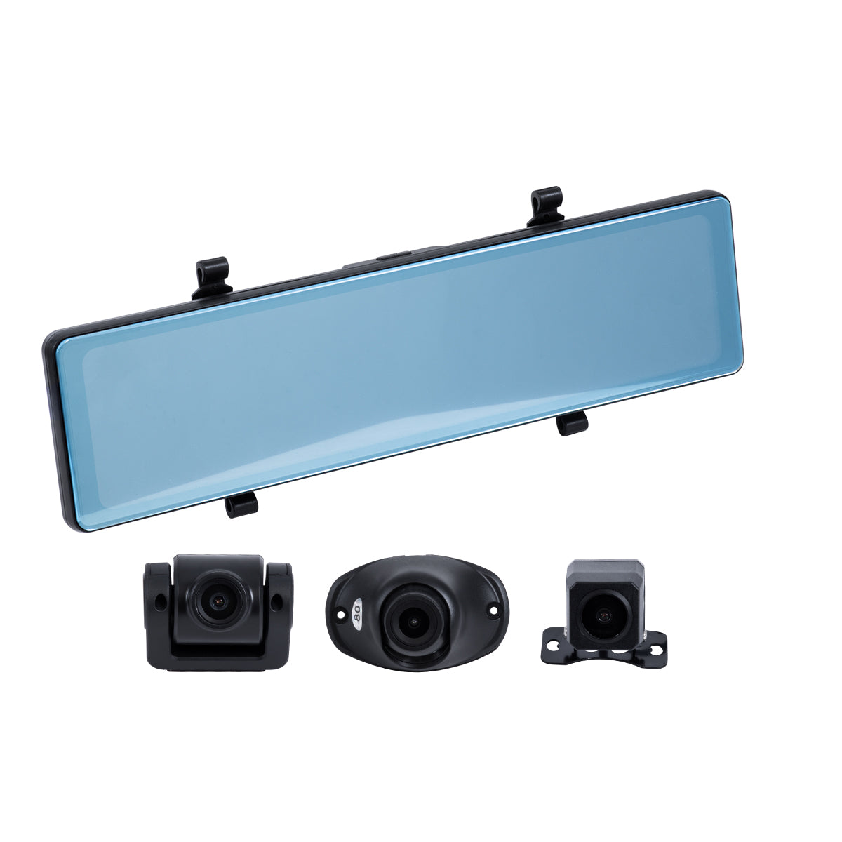 GloboStar® 86057 Καθρέπτης Αυτοκινήτου με 3 Κάμερες 3CHs AHD 1080P 170° - 4G Sim Card Slot - WiFi - GPS Navigator - Bluetooth - G Sensor - 24h Monitoring - FM Transmitter -  Νυχτερινή Όραση - Μαύρο - ledmania.gr