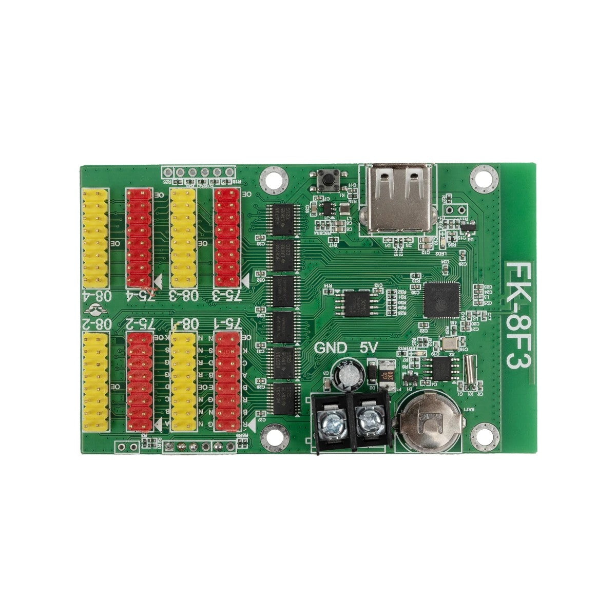 GLOBOSTAR® CARD-FK-8F3 90092 Κάρτα Εικόνας για Πολύχρωμες RGB LED Κυλιόμενες Ψηφιακές Επιγραφές/Οθόνες DC 5V IP20 - 768x64/384x128 Pixels - Μ9.5 x Π6.2 x Υ1.6cm - 2 Χρόνια Εγγύηση - ledmania.gr