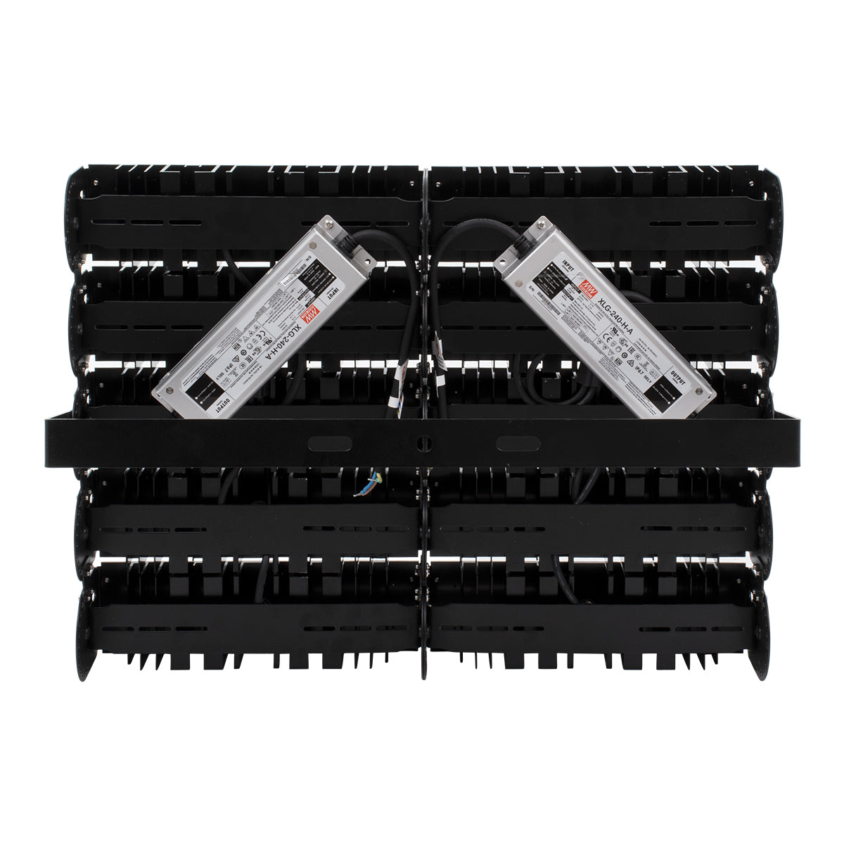 GLOBOSTAR® GOLIATH 90104 Προβολέας για Γήπεδα Tennis & Ποδοσφαίρου 5x5 LED 500W 75000lm 75°x135° SDCM<5 Fish Eye Lens AC 220-240V Αδιάβροχο IP65 IK08 Φυσικό Λευκό 5000K - Lumileds SMD Chip & Mean Well Driver - Μαύρο Ματ - Μ62 x Π22 x Υ45cm - 5 Χρόνια Ε...