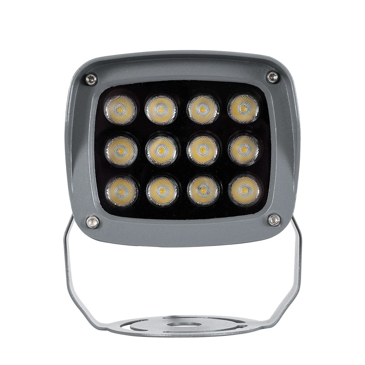 GLOBOSTAR® FLOODXENA 90122 Προβολέας Σποτ Wall Washer LED 12W 1380lm 10° AC 220-240V Αδιάβροχο IP65 Φυσικό Λευκό 4500K - Bridgelux SMD Chip - Γκρι Ανθρακί Ματ - Μ13.5 x Π11.5 x Υ15cm - 3 Χρόνια Εγγύηση