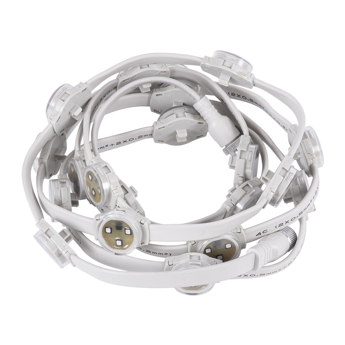 GloboStar® 90140 Digital Pixel Addressable Facade Module Chain String with 20 Spots - Ψηφιακή Αλυσίδα Γιρλάντα με 20 Σποτ LED SMD 3535 15W 20LED 20PIXEL SPI/TTL Protocol IC UCS512B 900lm 120° DC 12V IP67 RGB - Λευκό Σώμα - Μ232 x Π2.5 x Υ1.5cm - ledmania.gr