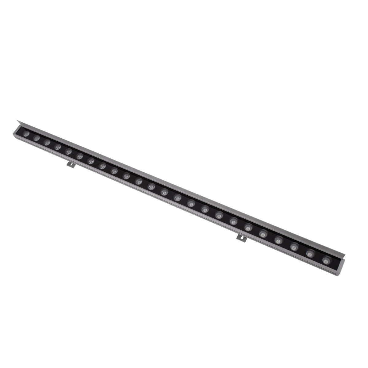 GLOBOSTAR® WASHERFAIA 90186 Μπάρα Φωτισμού Wall Washer με Αντιθαμβωτική Γρίλια LED 24W 2640lm 15° DC 24V Αδιάβροχο IP65 Θερμό Λευκό 2700K Dimmable - Bridgelux SMD Chip - Ασημί - Μ100 x Π4 x Υ5.5cm - 3 Χρόνια Εγγύηση