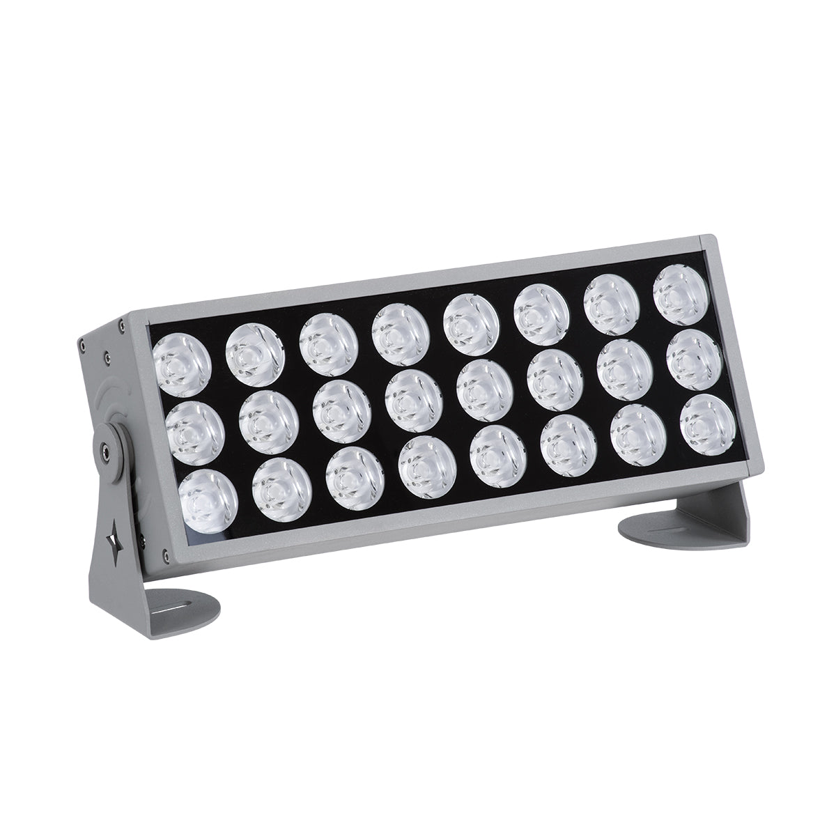 GloboStar® FLOOD-ZENA 90219 Προβολέας Wall Washer για Φωτισμό Κτιρίων LED 60W 5400lm 3° DC 24V Αδιάβροχο IP65 L37 x W9 x H26.5cm Θερμό Λευκό 2700K - Ασημί - 3 Years Warranty - ledmania.gr